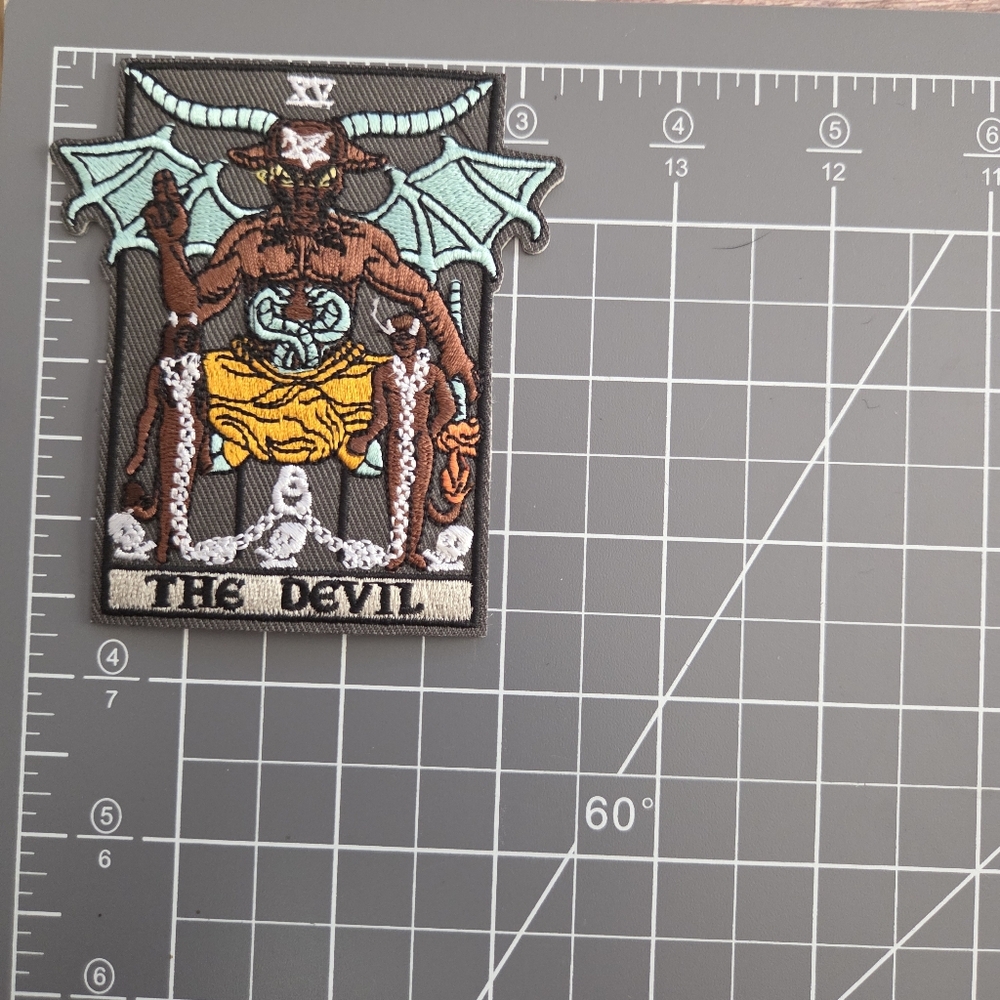3/13$ The Devil Tarot Card Full Color Occult Embroidered Iron on Patch - Picture 2 of 2
